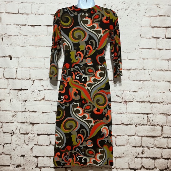 Boden Retro Print Dress, Size 2 - Picture 5 of 8